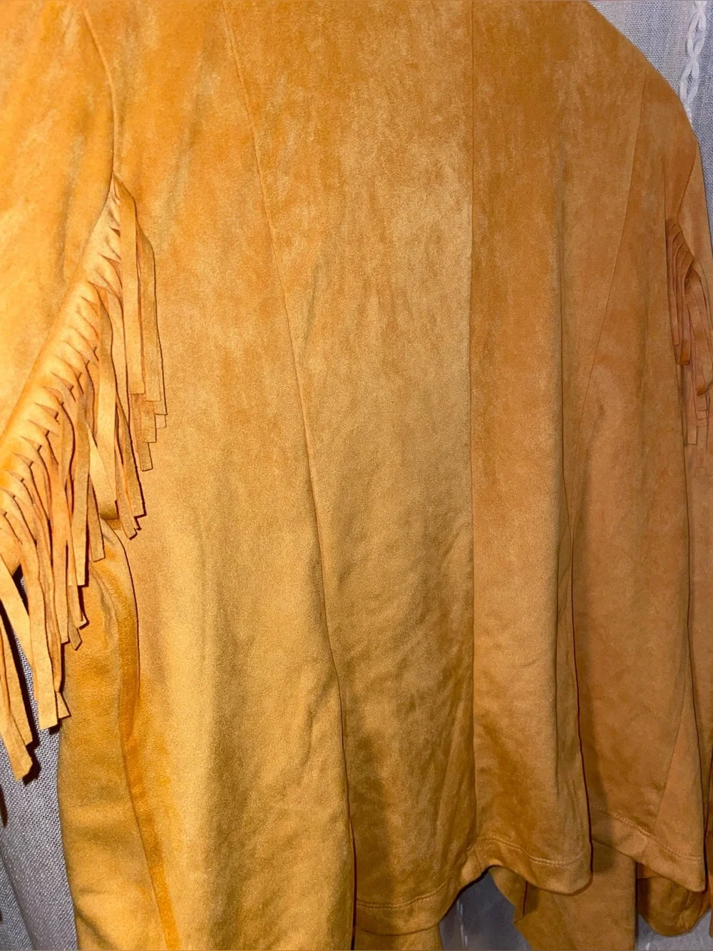 Colleen Lopez Golden Yellow Fringe Open-Front Cardigan